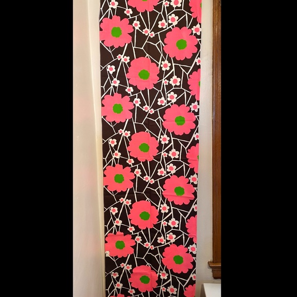 Floral Vintage Cotton Fabric - Pink, Green, Brown Motif - 2 Yards - Picture 8 of 13